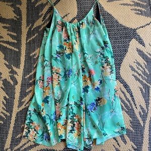 Zara sea green flower flow dress size XS